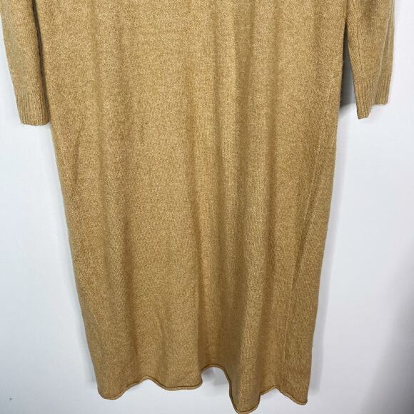 Lou & Grey Small S Camel Tan Wool Blend Long Length Open Front Cardigan Sweater - Picture 6 of 8